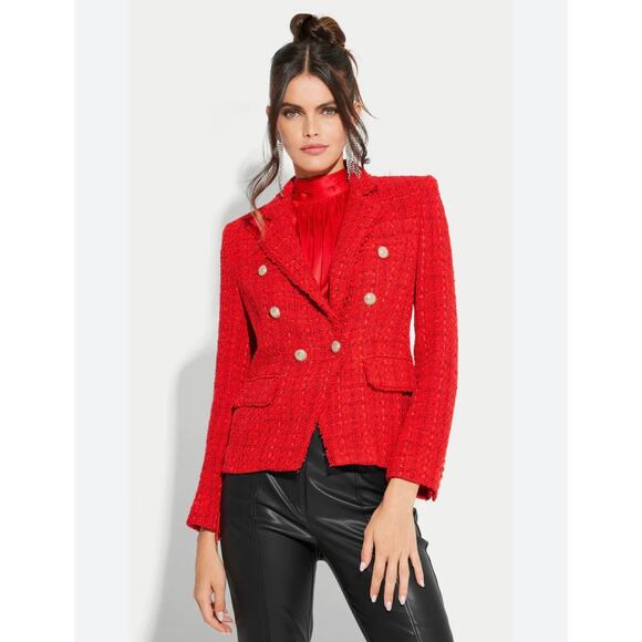 NEW NWT Generation Love Eliza Tweed Blazer Jacket Red size XS - Picture 1 of 9